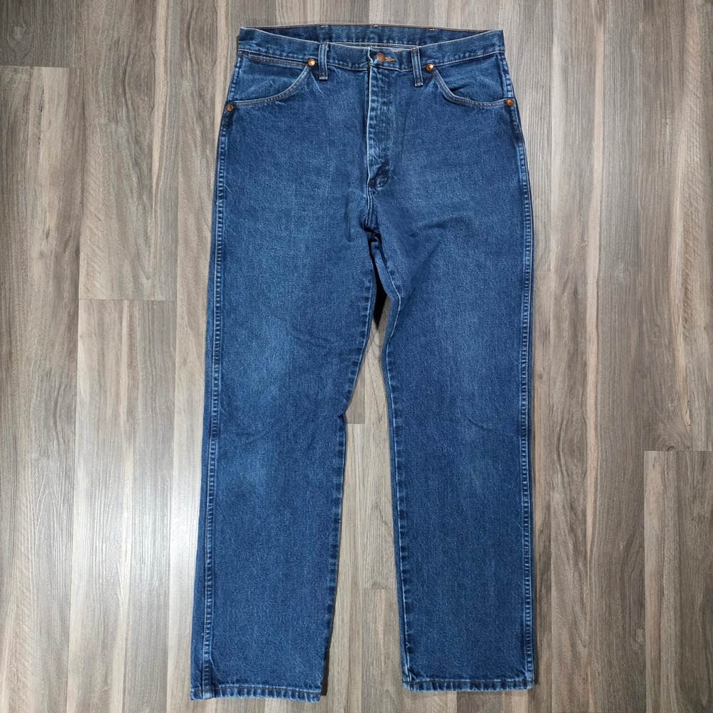 Wrangler Mens Cowboy Cut Straight Leg Jeans Blue Denim 33x31 13MWZ Style